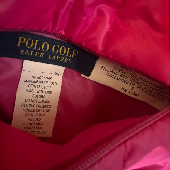 Polo Golf Ralph Lauren Women Reversible Puffer Quilted Vest Pink & Green - Picture 4 of 8